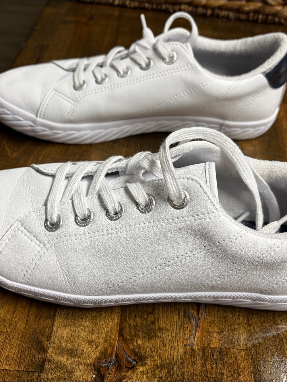 Tommy Bahama White Leather-Look Sneakers - Picture 2 of 5